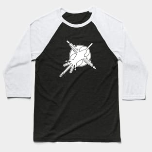 Crop Circle Hummingbird In White Baseball T-Shirt